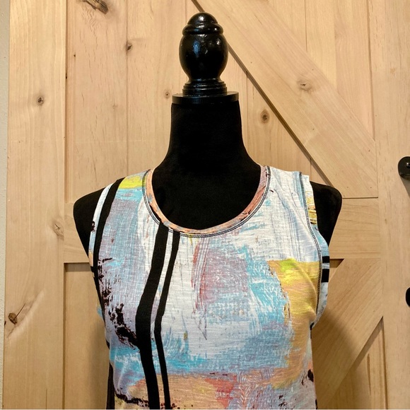 Rachel Roy Abstract Print Maxi Dress - Black and Multicolor Lined Size Medium - Picture 3 of 16